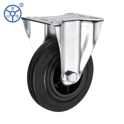 European Type Medium Duty Caster Double Ballrace Swivel Head Rubber Castor Swivel Brake High Load Capacity