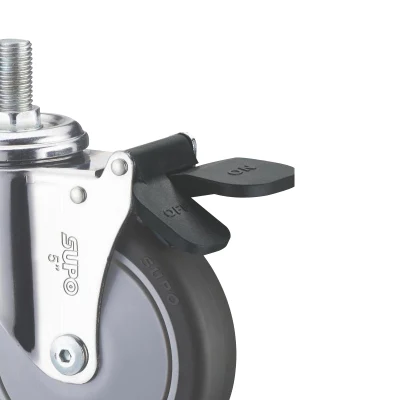 Supo Medical Caster Wheel Balck and Blue Color Castor with Total Brake