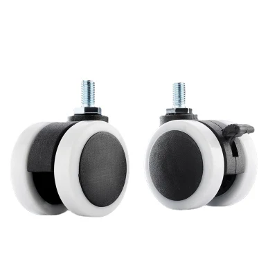 Heavy Duty Swivel Threaded Stem Casters Wheels Castor Black Transparent PU Caster Wheel for Furniture Office Chair