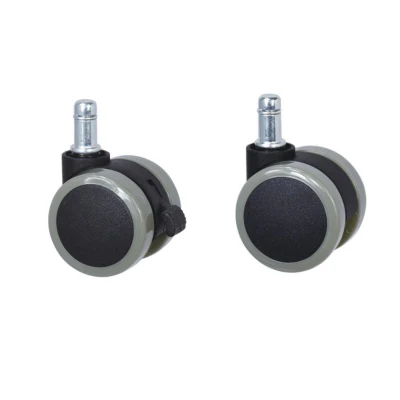 Heavy Duty Swivel Threaded Stem Casters Wheels Castor Black Transparent PU Caster Wheel for Furniture Office Chair