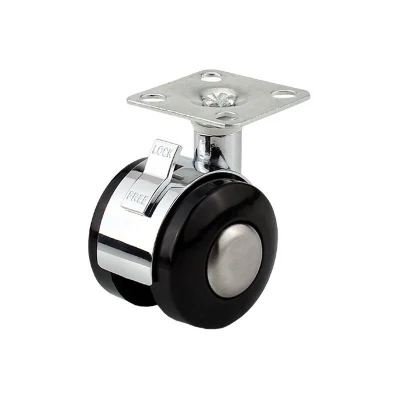 Heavy Duty Swivel Threaded Stem Casters Wheels Castor Black Transparent PU Caster Wheel for Furniture Office Chair
