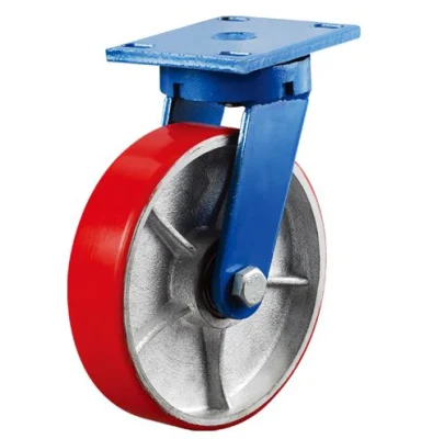 Wholesales 1 Ton Rigid Drop Forged Steel Castor PU Cast Iron Wheel