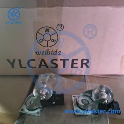 Swivel Caster Wheels for Furniture, Crystal Clear Polyurethane Heavy Duty Caster Wheels, Rolling Castor with 360 Degree Top Plate for Cabinet, Ottoman, Bench