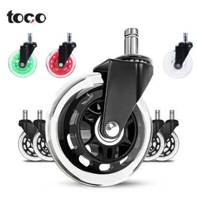 Toco Office Caster Wheel 3 Inch Replacement Swivel PU Casters Wheels