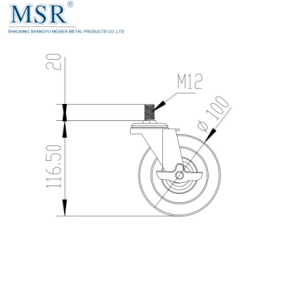 Good Price M12-100 Threaded Stem Swivel Casters with Brake for T Slot Aluminium Profile