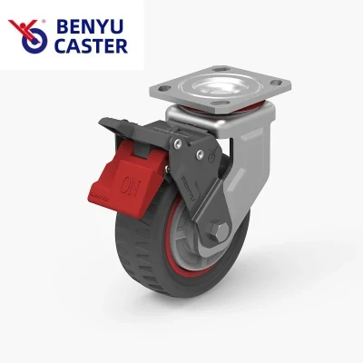 3&quot; 4&quot; 5&quot; PU TPR PVC Nylon TPE Np Cast-Iron Caster Wheel in Red with Large Loading Capacity