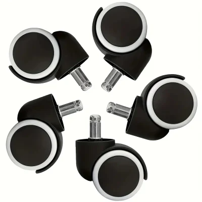 Office Chair Wheels Replacement Set of 5 - Dual 2 Inch Soft Chair Casters for Hardwood Vinyl Tile - Heavy Duty &amp; Safe for All Floors - Fits 98% Chair