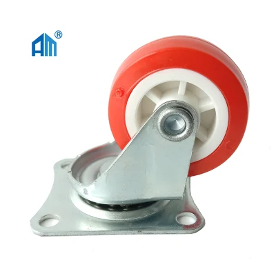 Industrial Twin Wheel Casters with Threaded Stem Wheels with Brake PVC Industrial Caster Wheels