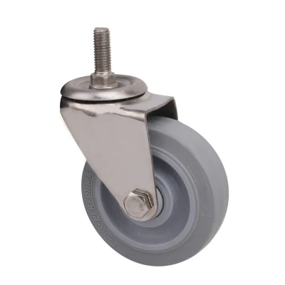 150mm Black Rubber Tread Wheel Steel Hub Heavy Duty Industrial Caster Wheel Swivel and Rigid