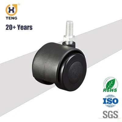 OEM 1.5 Inch Top Plate Swivel Furniture Office Chair Small Twin Plastic Nylon PU Caster Castor Wheel