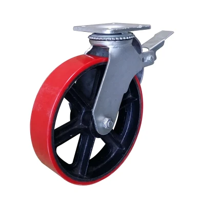 Heavy-Duty 12 Inch Polyurethane Scaffold Caster with Round Stem