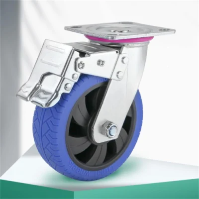 Custom Industrial Caster TPR Rubber Wheels 5 6 8 Inches Heavy Duty Cart Mute Casters Universal Casters Rigid Swivel Brake Caster
