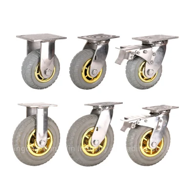 Heavy Duty Caster Solid Rubber Tire Trolley Wheel Anti-Skid Furniture Castor Industrial Caster