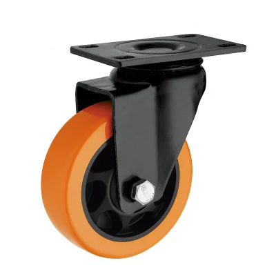 2.5inch Orange PU PVC Swivel Small Castor Wheels