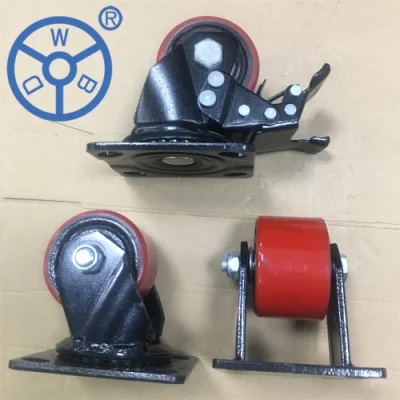 Wbd 3 Inch 500kg High Load Low Profile Casters Iron PU Wheel Small But Heavy-Duty Business Machine Castor for Furniture and Equipment