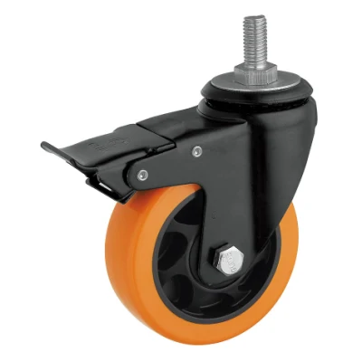 2.5inch Orange PU PVC Swivel Small Castor Wheels