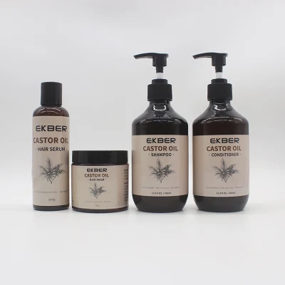 Private Label Anti-Hair Loss Castor Hair Care Set for Hair and Scalp Care Oil