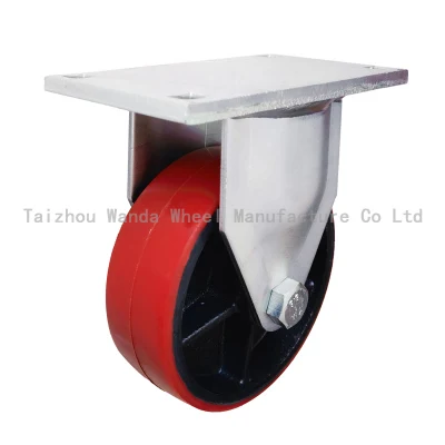 6 Inch Red PU Heavy Duty High Quality Swivel Caster with Total Locking