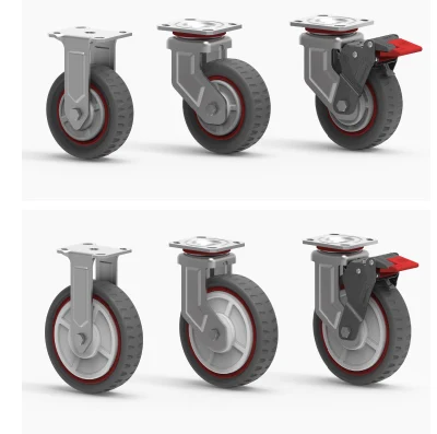 Benyu Casters 5 Inch Heavy Duty PU Universal Wheel Fixed Caster Wheel