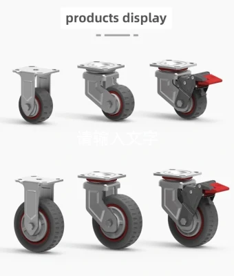 3&quot; 4&quot; 5&quot; PU TPR PVC Nylon TPE Np Cast-Iron Caster Wheel in Red with Large Loading Capacity