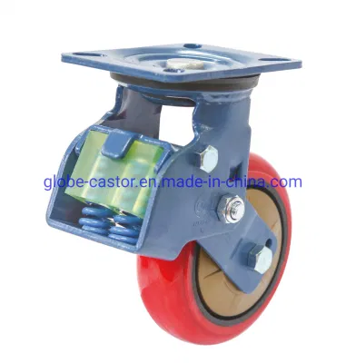 5-8 Inch Shock Aborbing Swivel with Brake PU Industrial Caster Wheel
