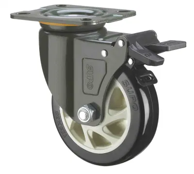 3 Inch Top Plate Dark Green Braket Black Industrial Wheel Caster Castor