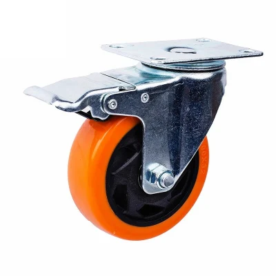 2inch 2.5inch 3inch 4inch 5inch 130kg Orange PVC/PU Industrial Rotary Trolley Caster Swivel Caster Wheel