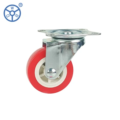 Popular Furniture Light Duty Small Red Industrial PVC 2 Inch 3 Inch 4 Inch Castor Wheels
