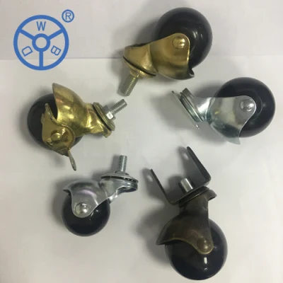 Wbd 1.5 2 Inch 40 50mm Swivel Long Stem White Black Red Yellow Green Small Trolleys Furniture Ball Caster PP Rubber Wheel
