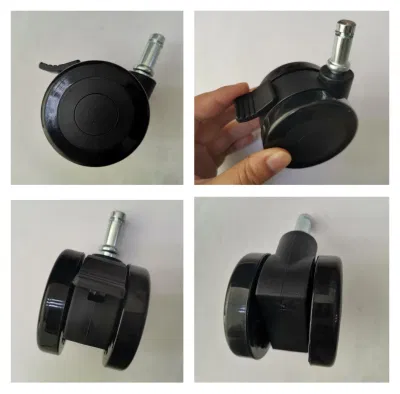 Factory PU Wheel 2.5 Inch Swivel Thread Stem Furniture Office Chair Caster