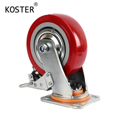 4inch 5inch 6inch 8inch Heavy Duty Roller Bearing Polyurethane PU Swivel Castor