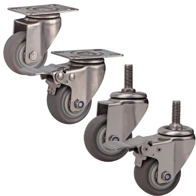 1/1.5/2/2.5/3 Inch Small Rotating Castor Wheel PVC Caster Wheel with Brake