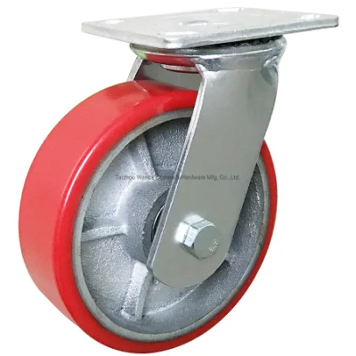 Heavy Duty Industrrial PU Rubber Swivel Caster/Castor Wheel with Dual Lock Brake