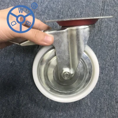 Wbd Manufacturer Industrial 100 mm 125 mm 6 Inch Castor White PP Plastic 5&quot; Locking Caster Wheels