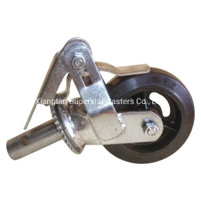 6&quot; 8&quot; Rubber /PU /Steel Industrial Strength Scaffold Caster with Locking Brake