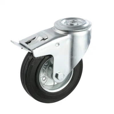 European Style Roller Bearing Rubber Wheel Industrial Caster