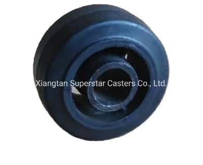 4 5 6 8 Inch High Strength Black Rubber Cast Iron Core Trolley Wheel
