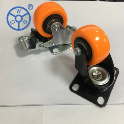 Rotating Castors Brake Mini Light Duti Caster Wheel Bolt Hole 2 Inch 3 Inch Metal Castor Swivel PVC Material