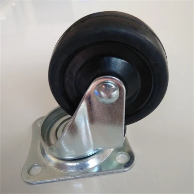 Factory Price 40mm 2.5inch Rubber Casters Wheels Furniture Industrial Heavy Duty Fixed Rotating Threaded Stem Caster Castor