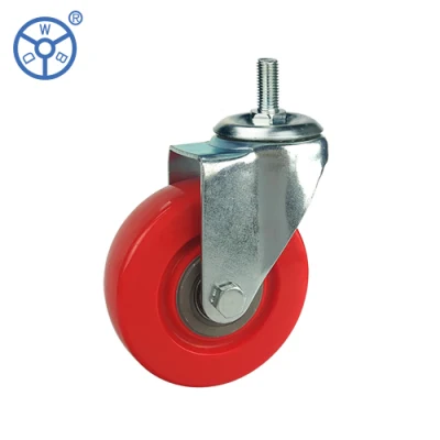 Medium Duty Trolleys Wheels Caster Industrial 5 Inch PVC Wheel Swivel Brake Stem Threaded Locking Pivoting Castor