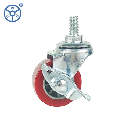 Wbd 1 2 3 Inch Fixed Rigid Light Duty Caster PU Wheels for Trolley