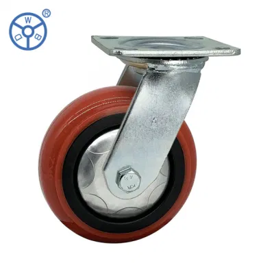 Wbd Good Price Industrial Swivel PU PVC Wheels Double Brake Castor Ruedas Giratorias Heavy Duty Caster with Locking Peru Type Casters