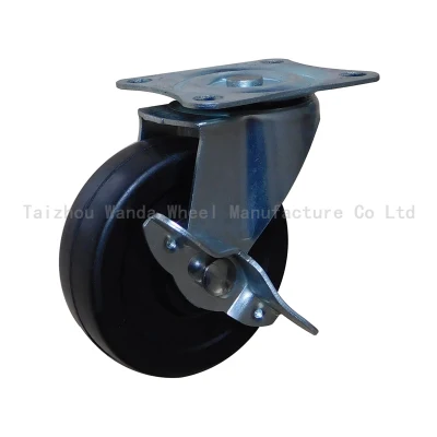 5 Inch Medium Duty Steel PU Caster with Double Brake