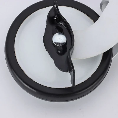 Furniture Parts 3 Inch PP Double Bearing Castor Wheels 75mm Threaded Stem Swivel Caster with Side Brake