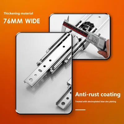 Heavy Duty Side Mounted Q235 Cold Rolled Steel 120kg Industrial Drawer Slides Rails Foshan Furniture Hardware 1500mm