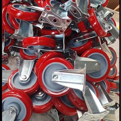 Heavy Duty Polyurethane Swivel Industrial Rubber Caster Trolley Cart Wheels