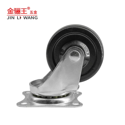 Custom Wholesale 2.5 Inch Rubber Castor Furniture Cart Wheel Swivel Plate Locking Industrial Caster Heavy Duty Caster for Shopping Cart
