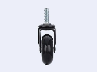 Dining Car Cabinet 2.5 Inch Black PU Swivel Casters with Threaded Stem