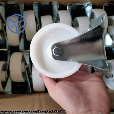 Wbd Manufacturer Industrial 100 mm 125 mm 6 Inch Castor White PP Plastic 5&quot; Locking Caster Wheels