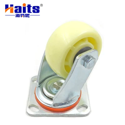 Industrial Caster Swivel Plate Universal Double Brake Flat Caster Heavy Duty Caster Wheel